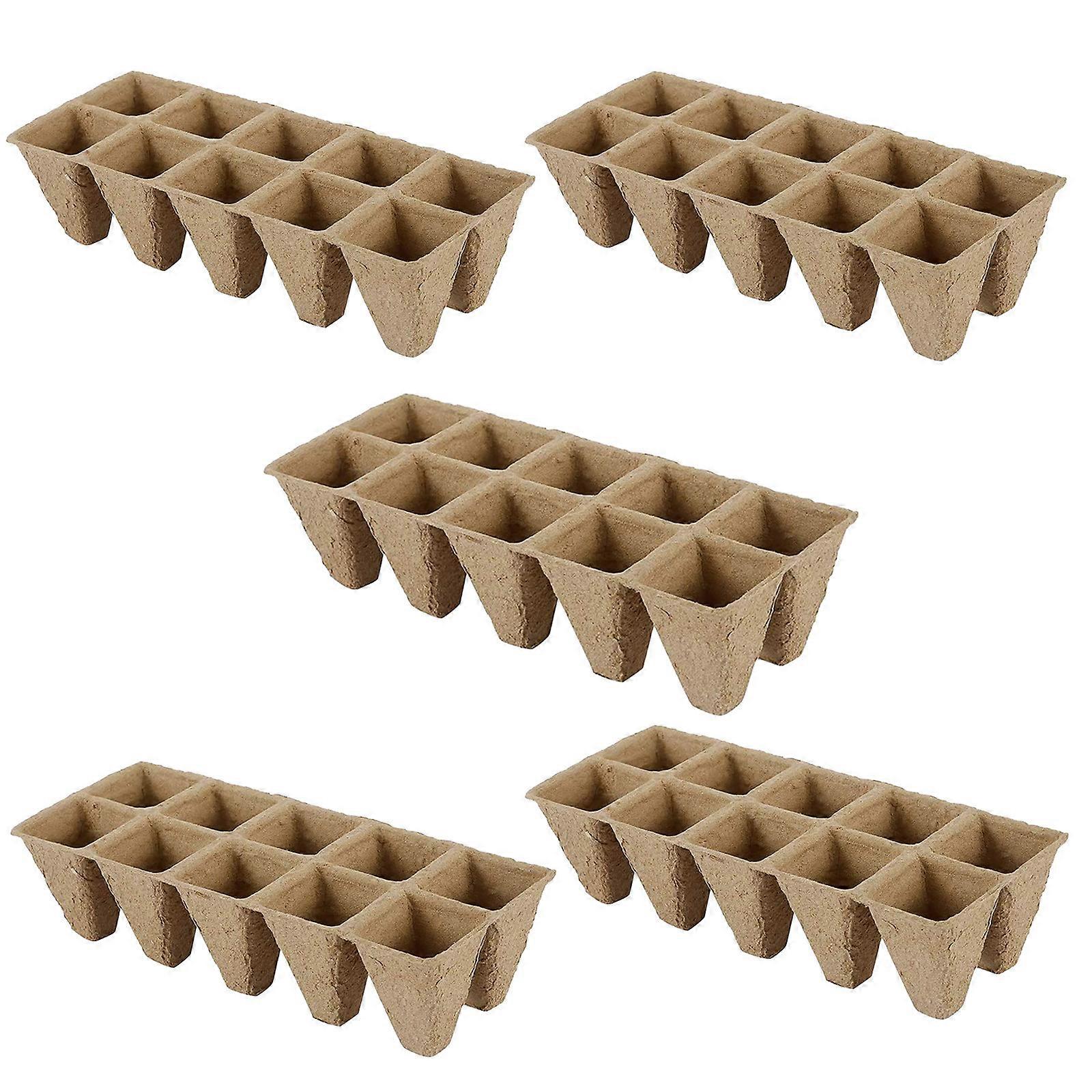 Degradable Peat Pots Seed Starter Trays Seedling Pots Germination Trays 10 Cells 5pc