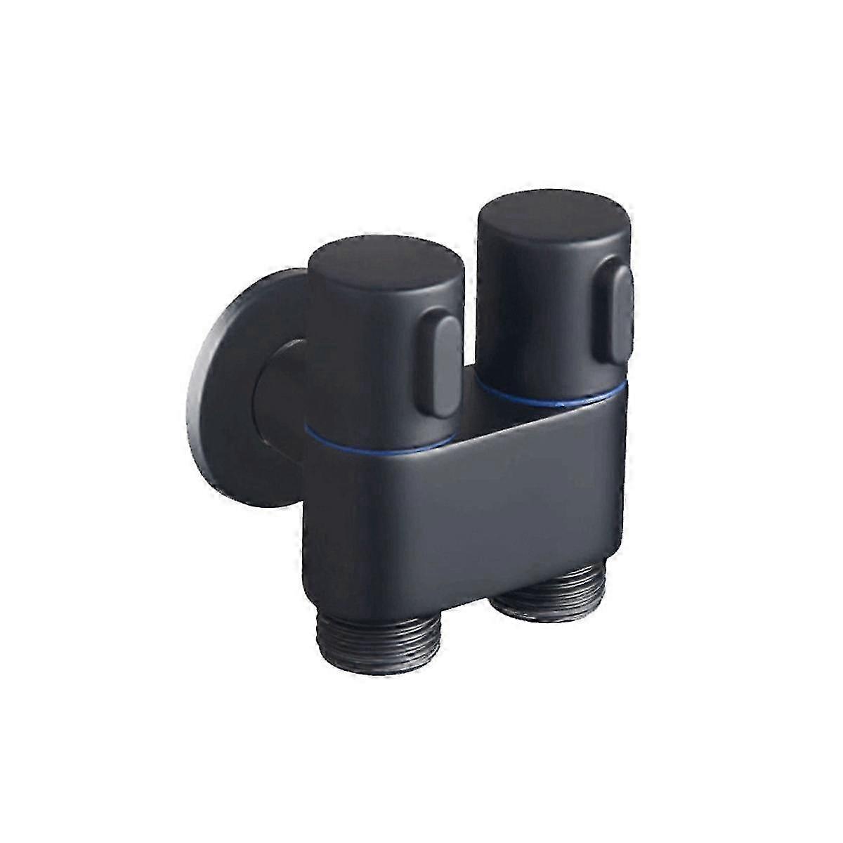 صنبور مثبت على الحائط 1 في 2 خارج زاوية المحول صمام صنبور حمام التحكم المزدوج للتنظيف الذاتي (أسود)