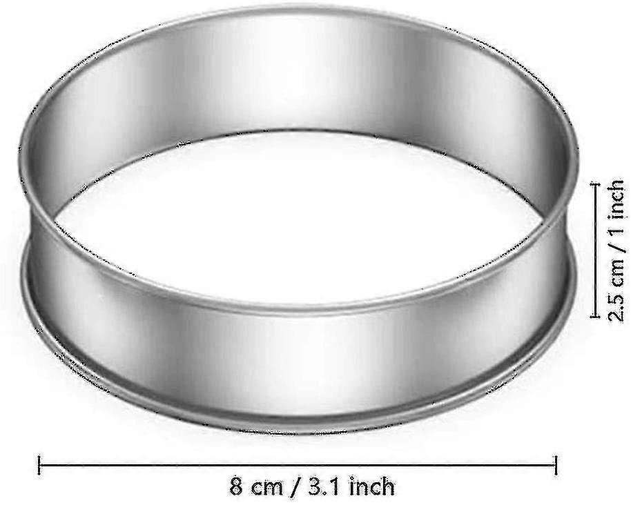 4個ケーキリングクランペット、ケーキリングベーキングリングステンレススチールシルバー、リング