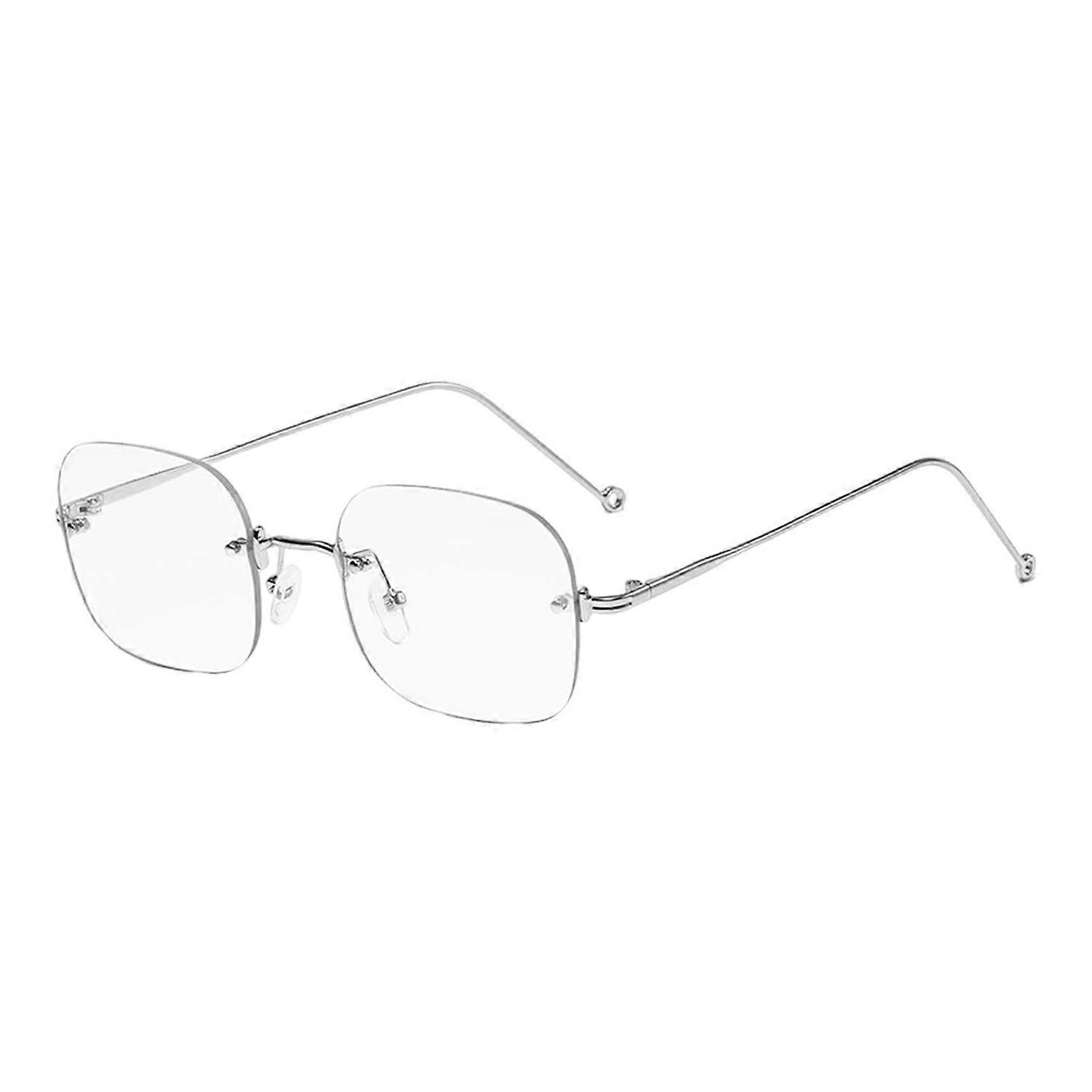 Blue Light Blocking Glasses Unisex Large Frame Rimless Clear View Strong Hinge Transparent Eye