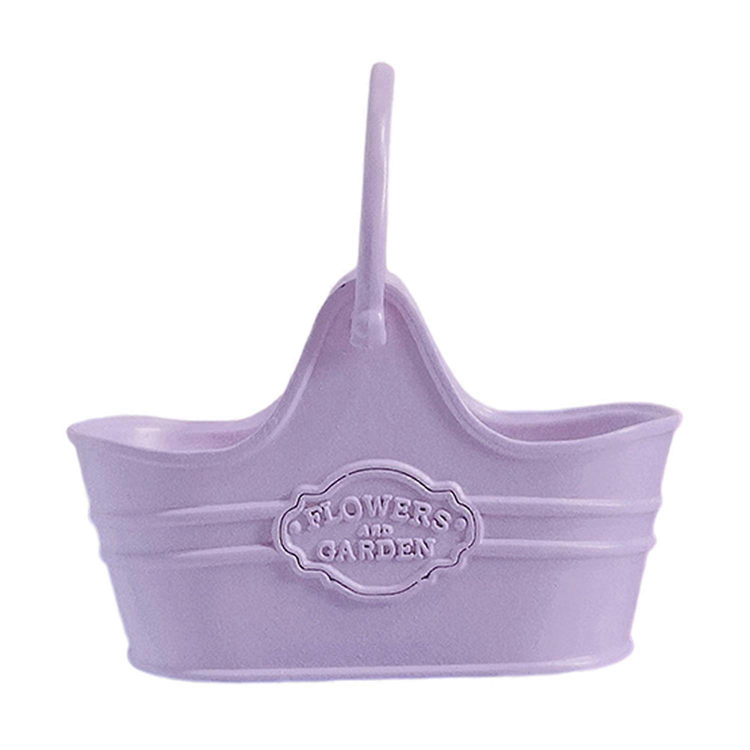 미니어처 꽃 바구니 메탈 미니 피크닉 바구니 인형집용 핸들이 있는 미니 꽃 바구니