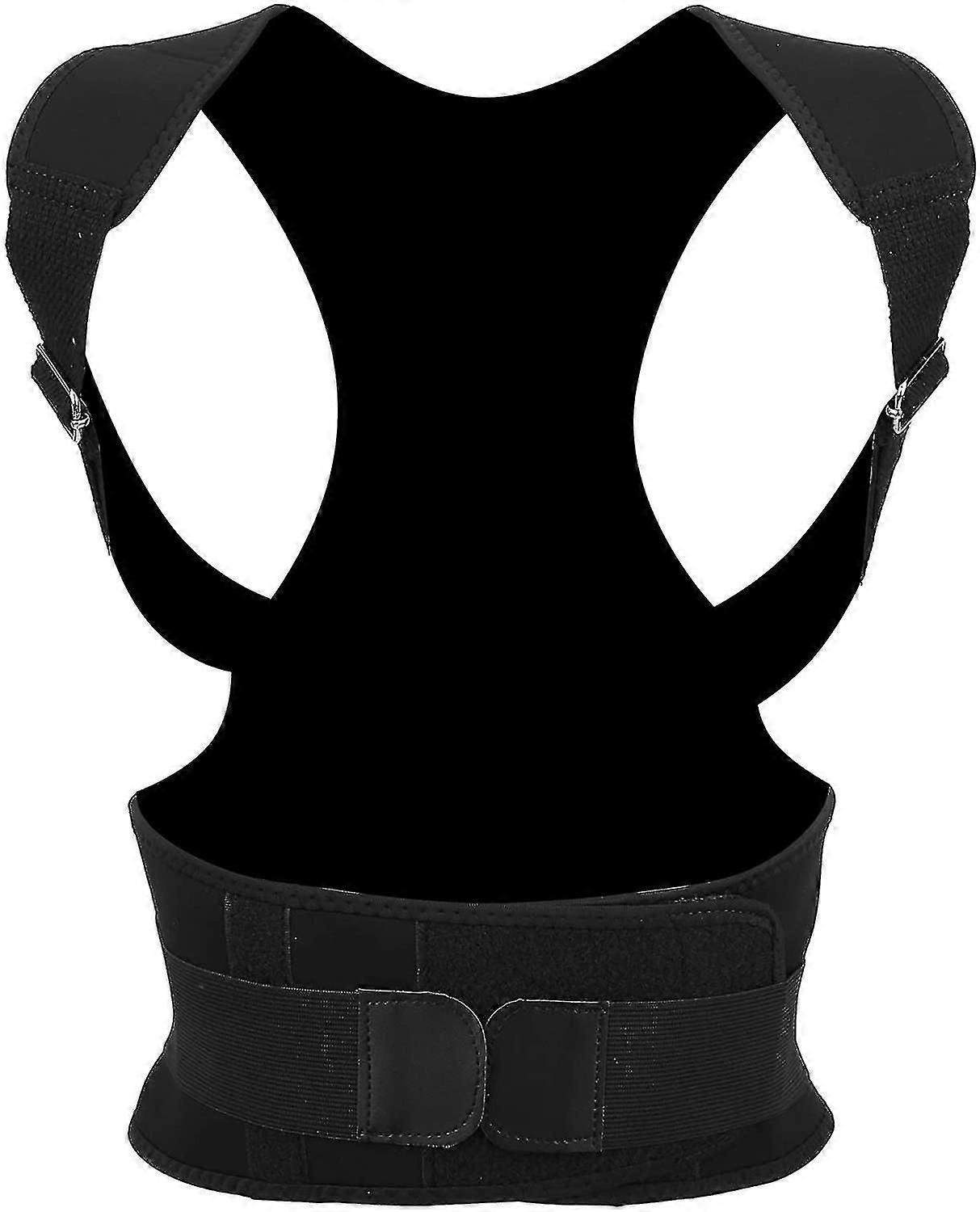 Back Support Belt, Unisex Posture Corrector - Black