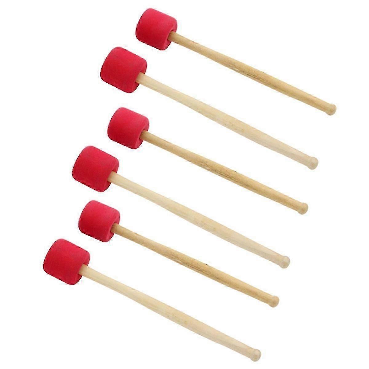 Baguettes de batterie en caoutchouc mousse rouge de 12,8 pouces, baguettes de grosse caisse, baguettes de percussion de basse antidérapantes, accessoires de percussion