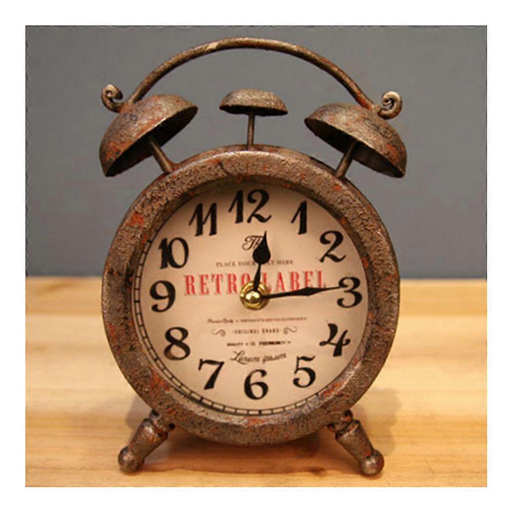 Vintage Iron Small Alarm Clock Table Decoration