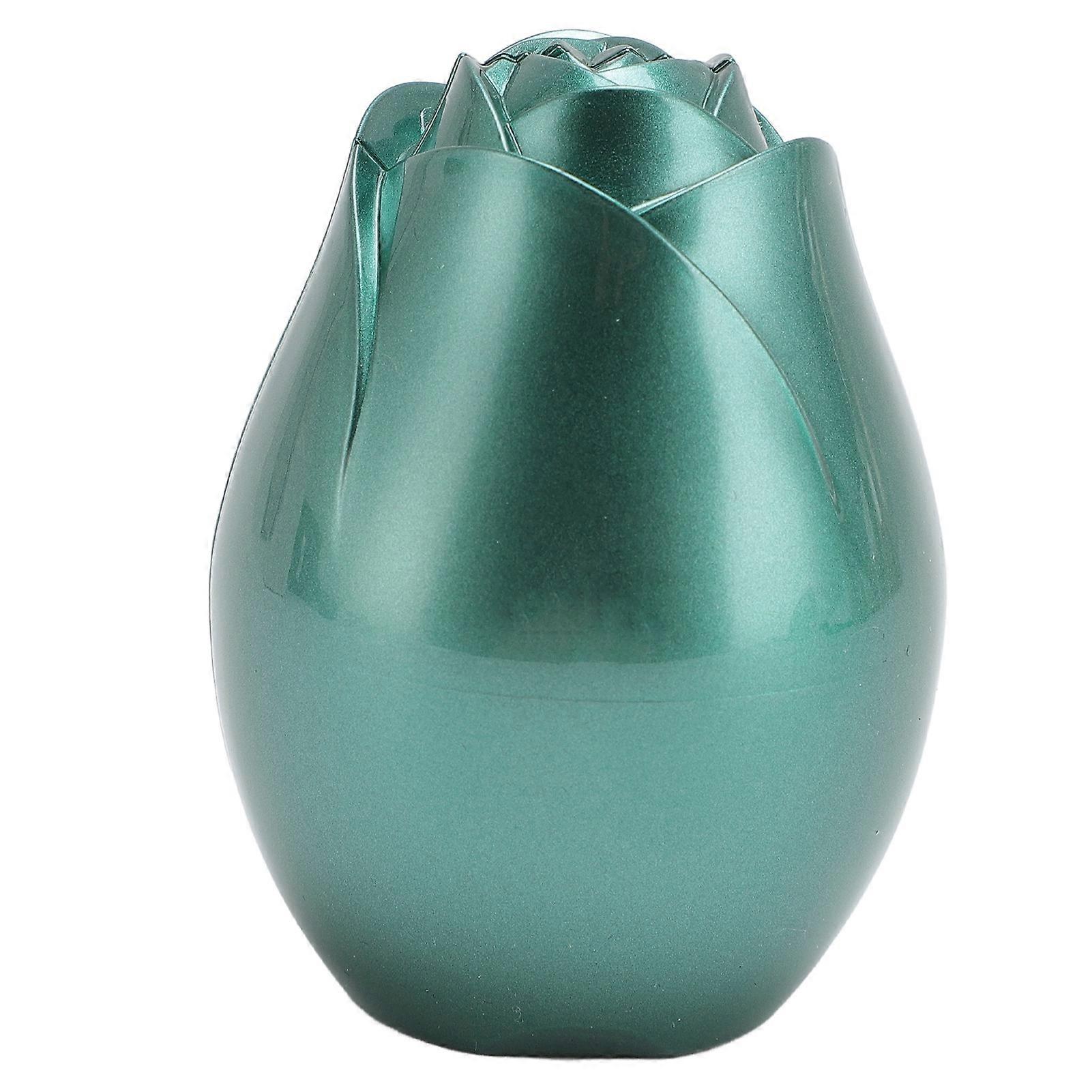 Green Rose Shaped Ring Box - Soft Flocking Interior for Wedding, Engagement, Proposal