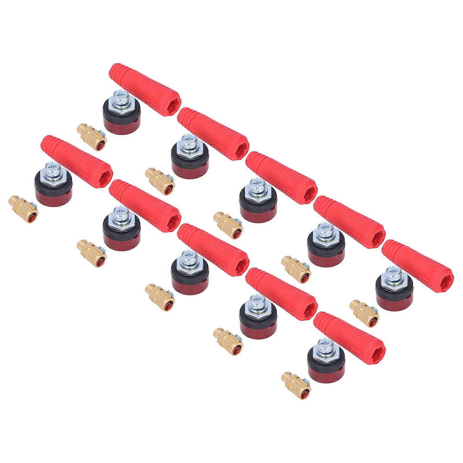 10Set Welding Cable Panel Connector Rubber Brass European Welding Machine Quick Plug Socket