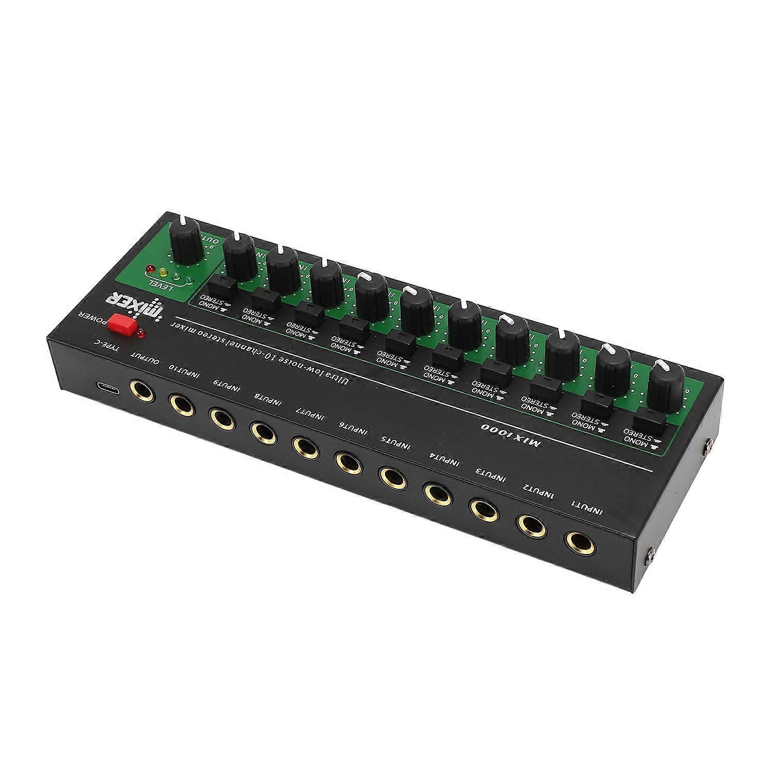 10 Channel Sound Mixer Independent Volume Control Knob Professional Multichannel Sound Processor Low
