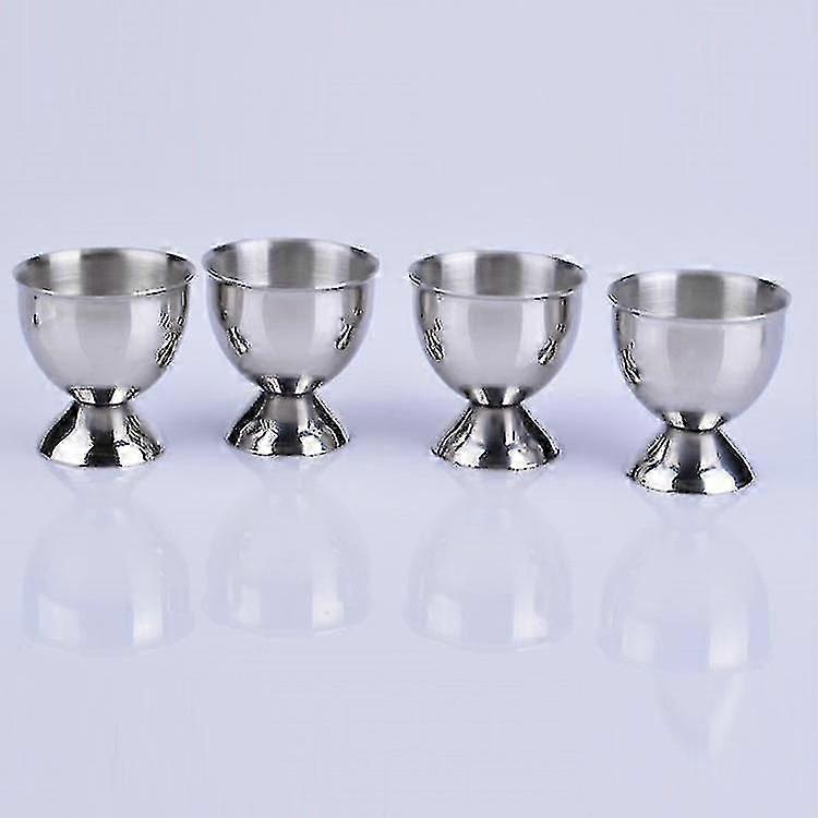 Egg Cup Holder Set  Stainless Steel Egg Tray Kitchen Tool4pcs, Silver)