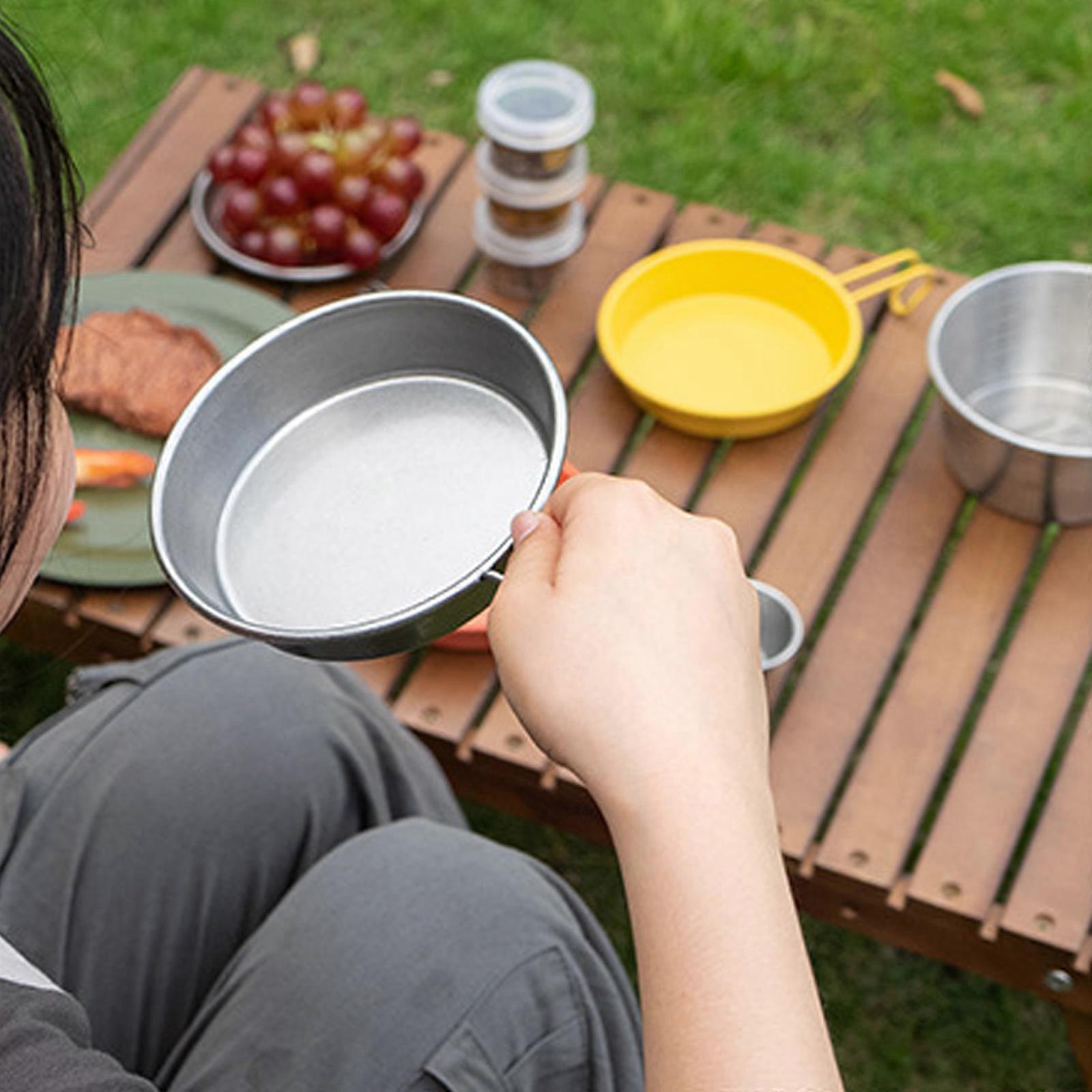 El juego de vajilla multifuncional de acero inoxidable de 4 piezas incluye  platos y tazones de, image size:1600x1600