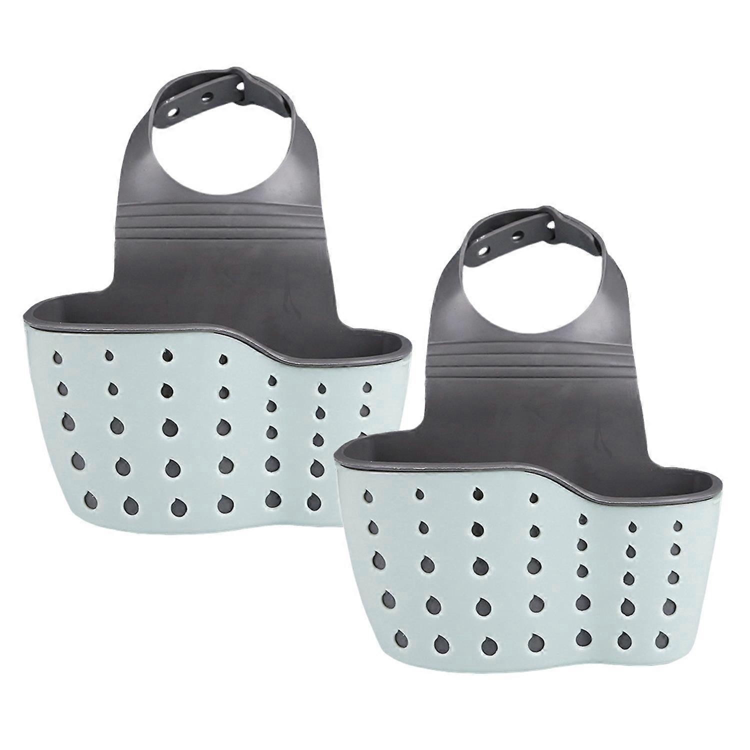 Double Layer Sink Hanging Basket Large Capacity Quick Drain Holes Faucet Mount Sponge Brush Soap