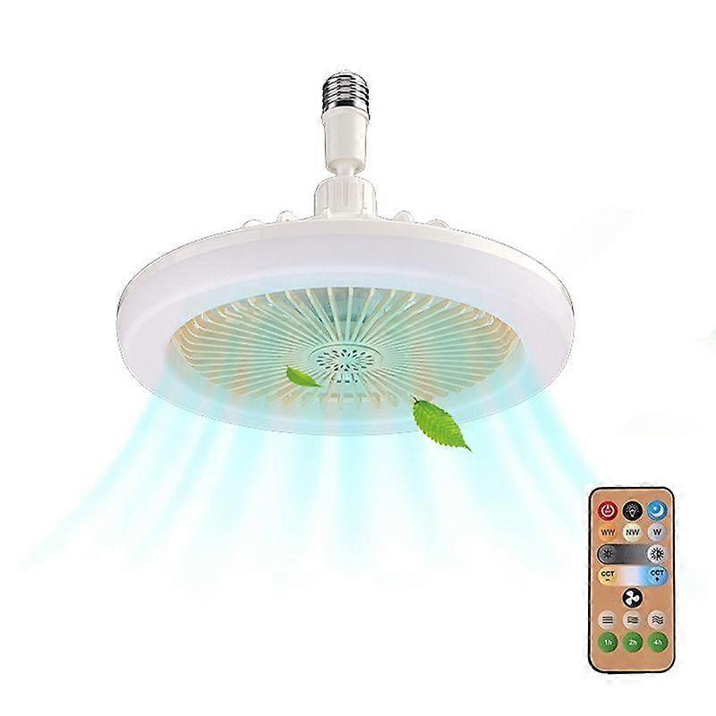 2-in-1 Ceiling Fan with 30W E27 LED Bulb Electric Fan Hanging Lamp 3 Speed 3 Mode Adjustable Wind Speed Light for Home Office Bedroom Kitchen