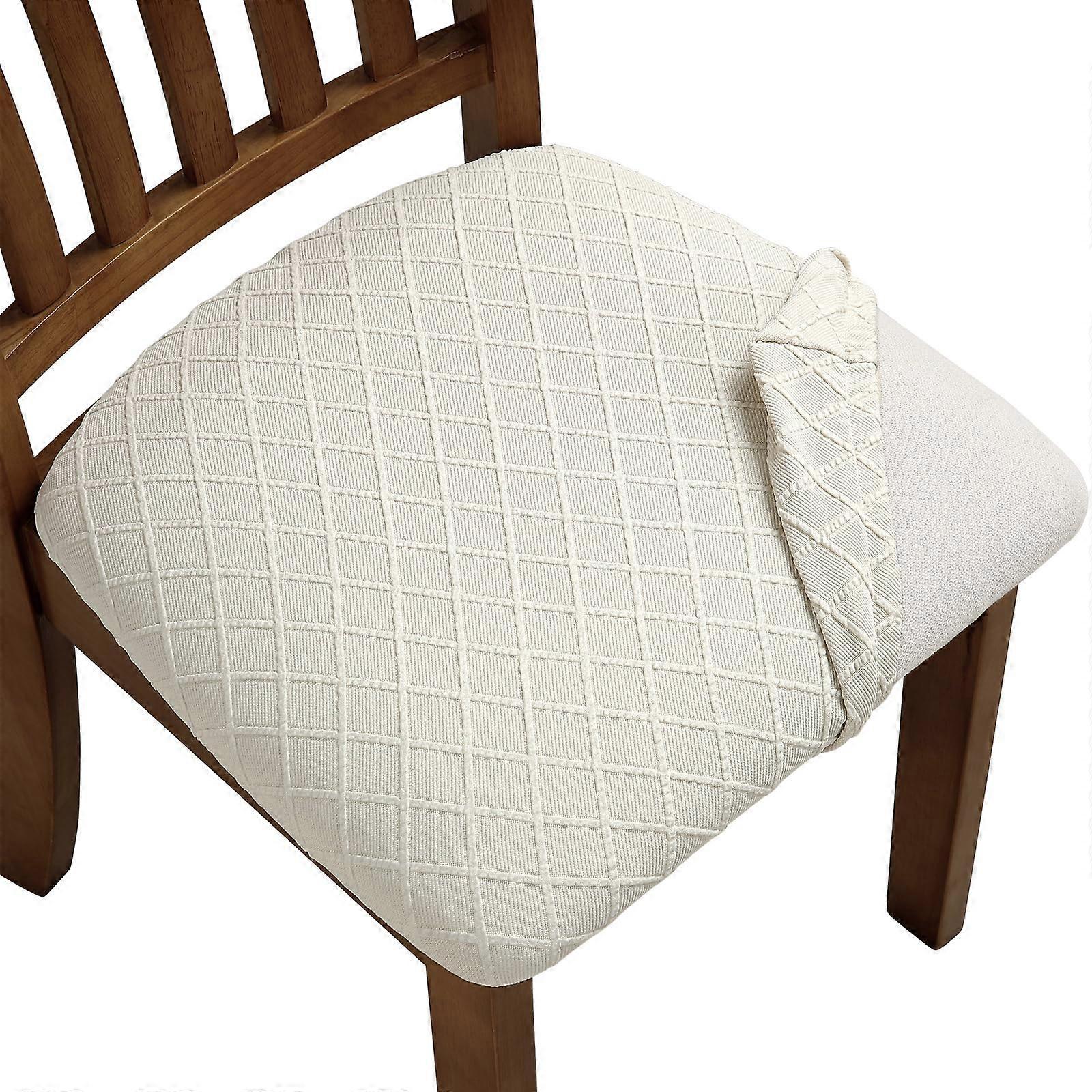 Removable Washable Chair Seat Covers Set of 4 for Dining Room, Elastic Stretch Fabric, Universal Fit, Machine Washable