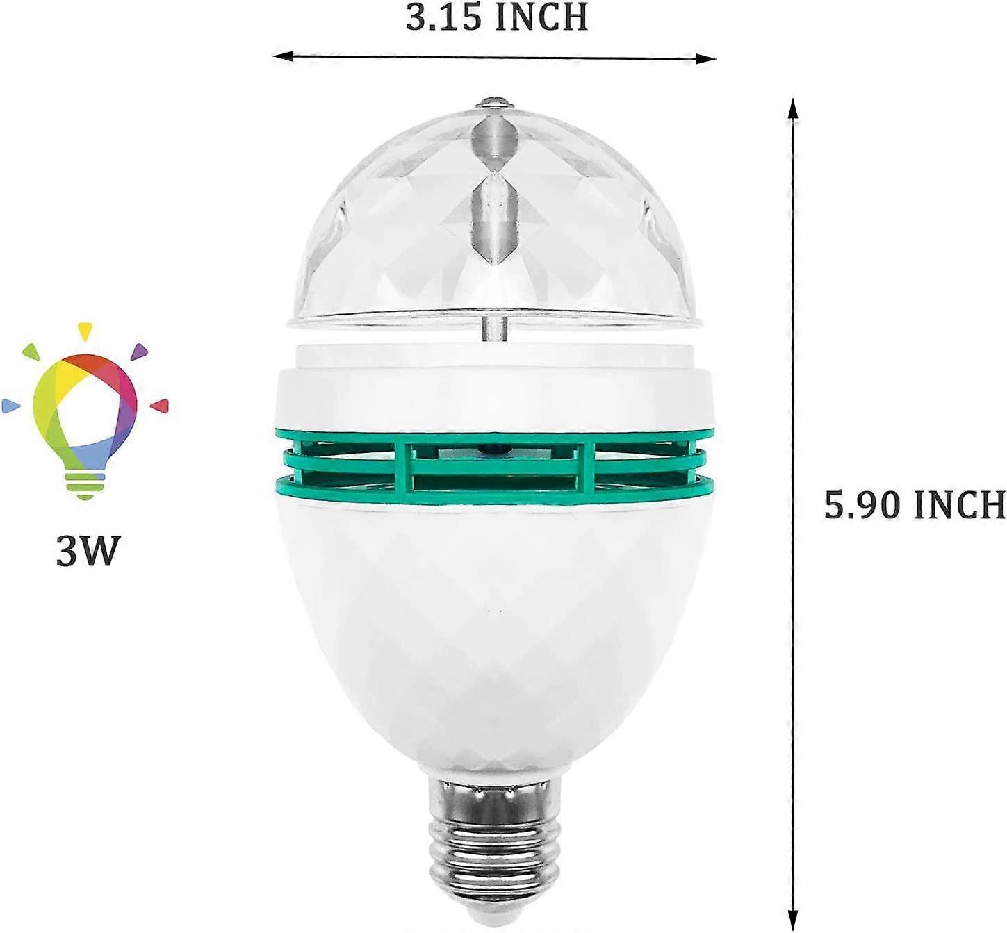 Rotating LED Strobe Bulb Multi Changing Color Crystal Stage Light E27 Base