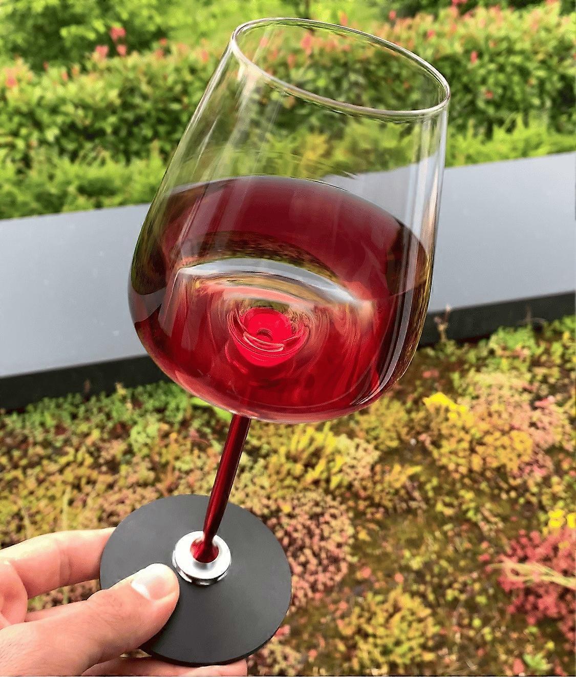 Coupe rouge rotative Coupe en verre d’alliage d’aluminium Happy Tall Cup Coupe d’éveil automatique rotative