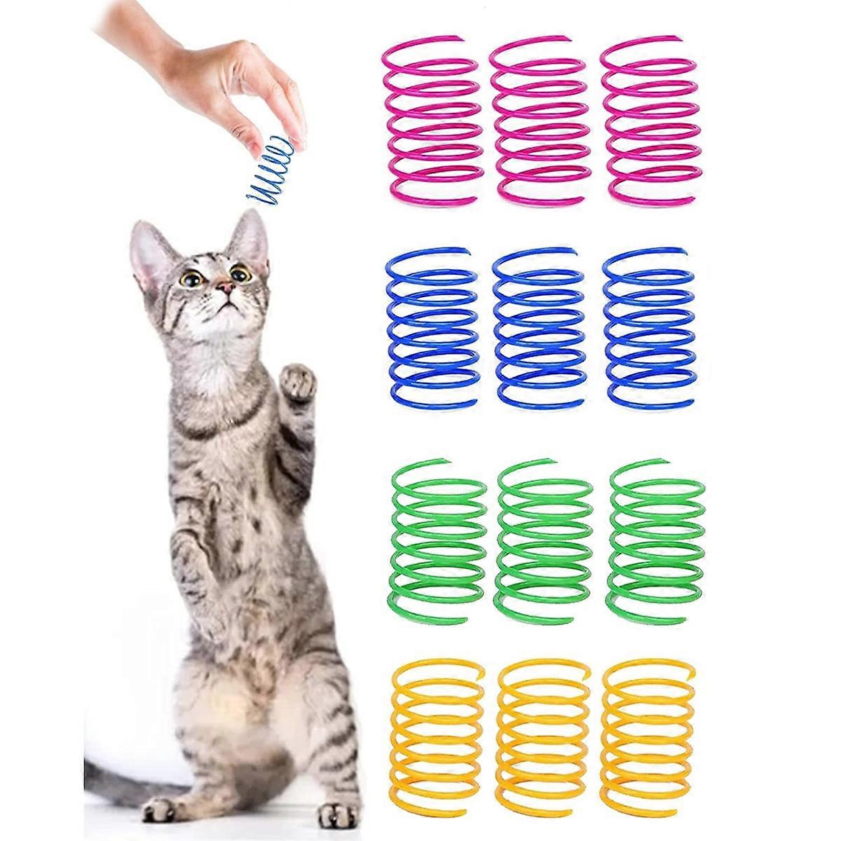 Cat Spiral Spring, Creative Toy to Kill Time and Keep Fit Interactive Durable Heavy Plastic Colorful Toy for Swatting