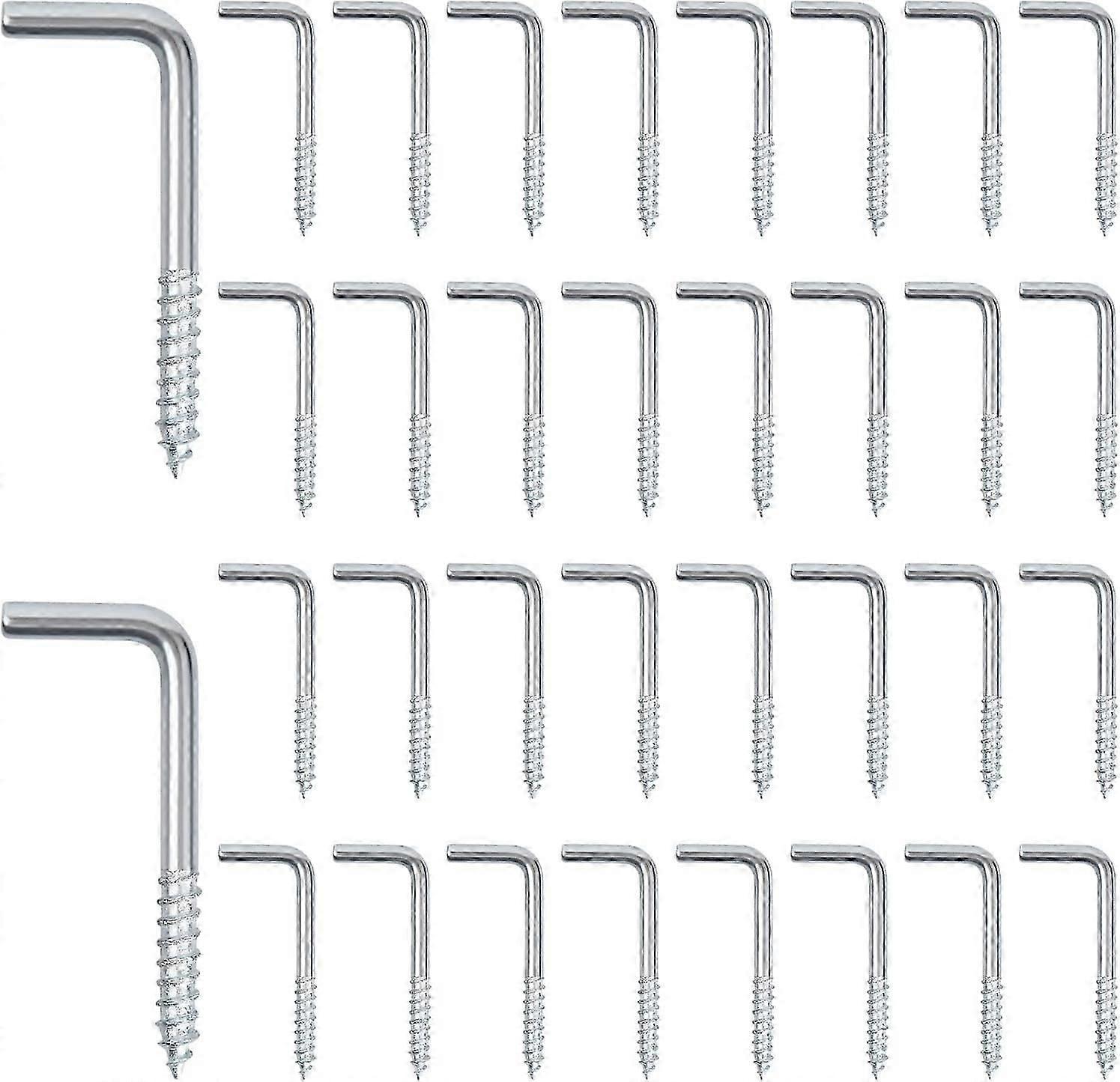 L Hook Bolts, 2.5x13x25mm, 100pcs, Galvanized Screw Wall Hook, Right Angle Screw Hook