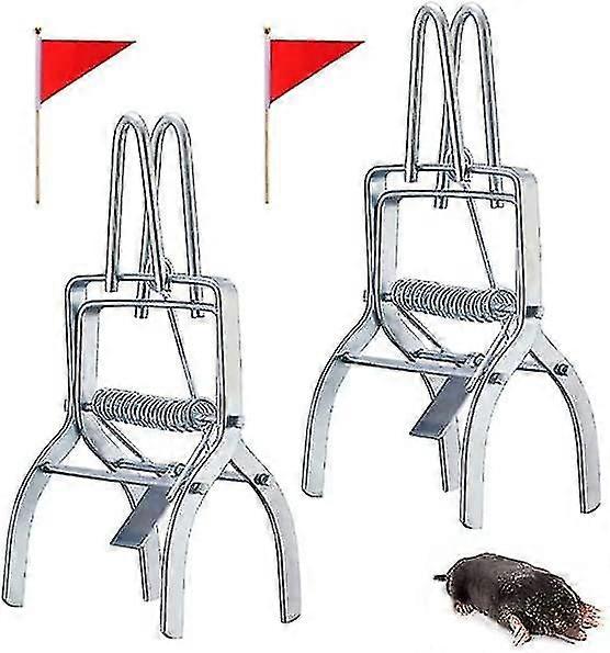 Kryc 2pack Mole Trap Steel Gopher For Lawn Utendørs Gopher Garden Farm - - 2 stk