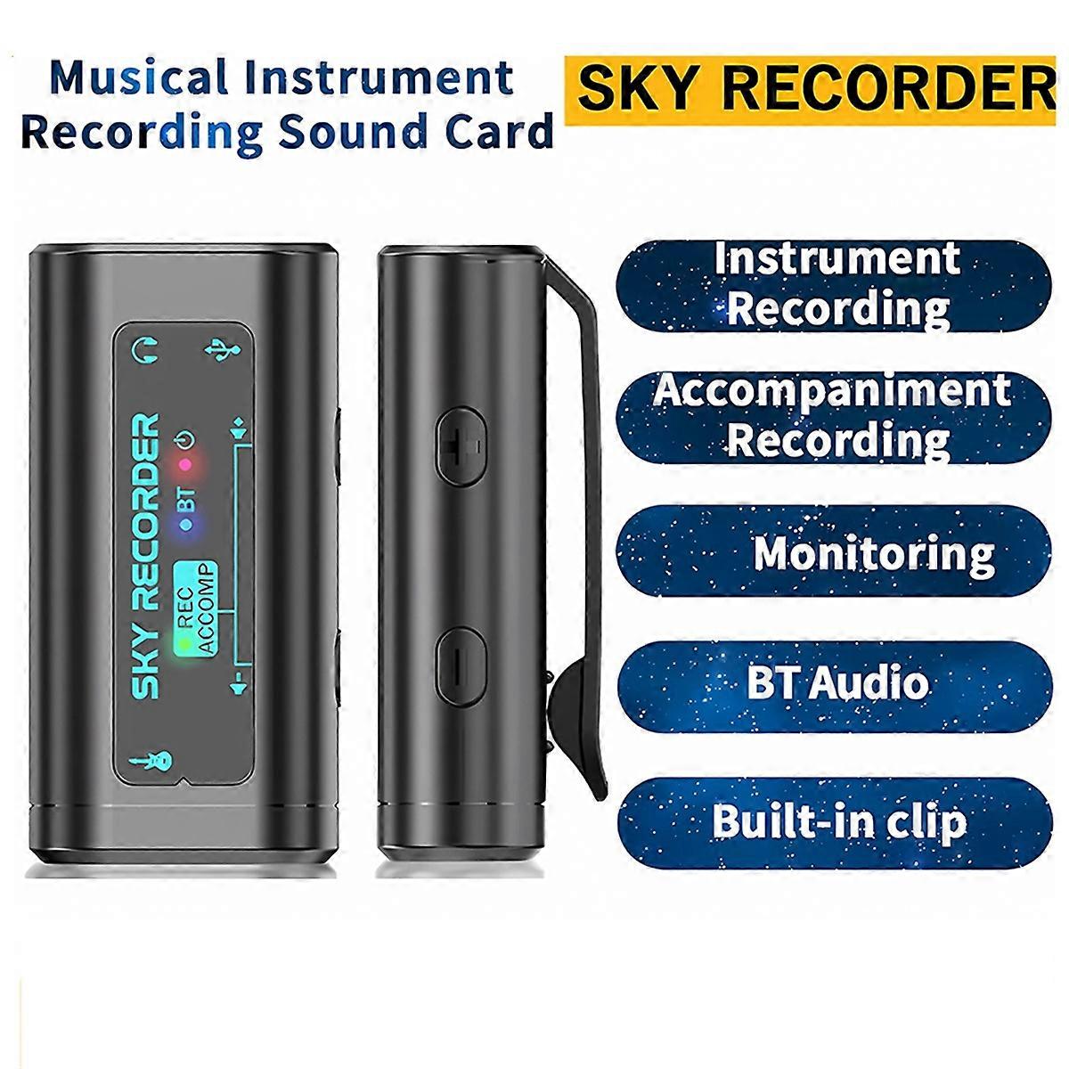 RECORDER Sound Card USB Conversion Interface Plug and Play Use for Guitar Bass Ukulele Guitalele M