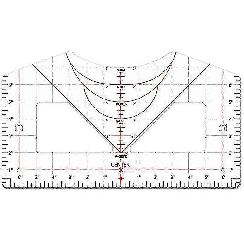 Koszulka Linijka do wyrównania Koszulka Linijka Centered Design Koszulka Narzędzie pomiarowe Akrylowa linijka do