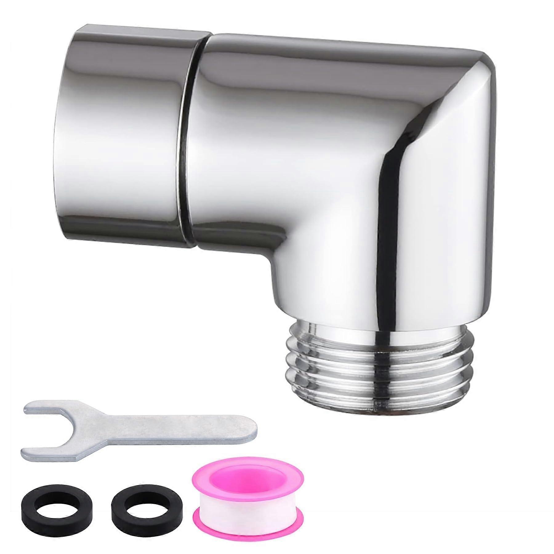 Shower Elbow Adapter 90 Degrees Chrome for Hand Shower and Wall-Mounted Shower Arm, Durable and Leak-Proof Design