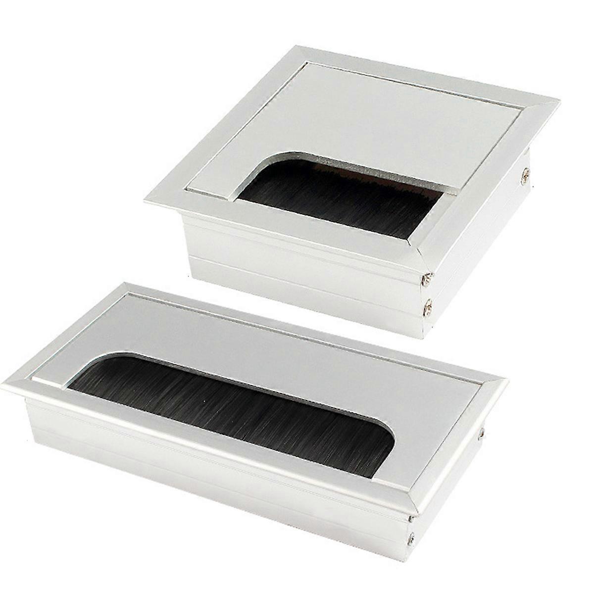 Arrange Wires Organizer for Home Office, Durable to Use Easy Installation and Removal with Hinged Lid Cord Desk Rectangle Grommets, 3 Pieces
