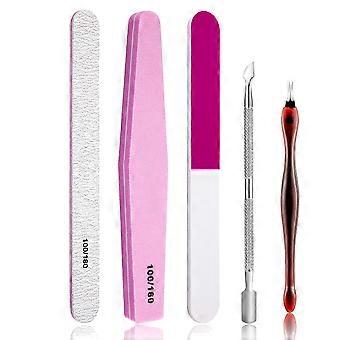 Surgical Grade Manicure Tools Set, 7-Piece Beauty Kit With Double Sided Nail File, Cuticle Nipper, Pusher And Trimmer, Triangle Cleaner, Nail File,
