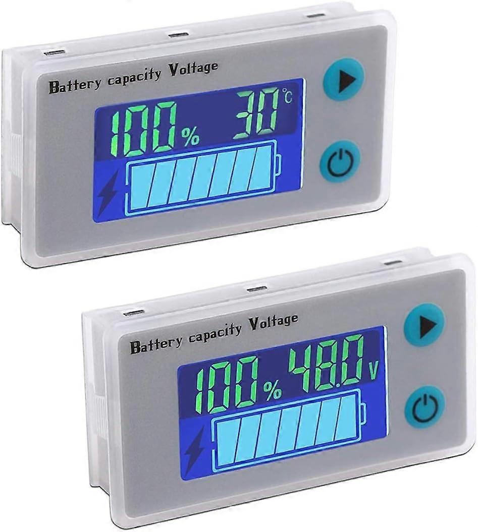 2pcs 12V Battery Capacity Monitor Voltage Indicator Lead Acid Battery Tester LCD Battery Indicator
