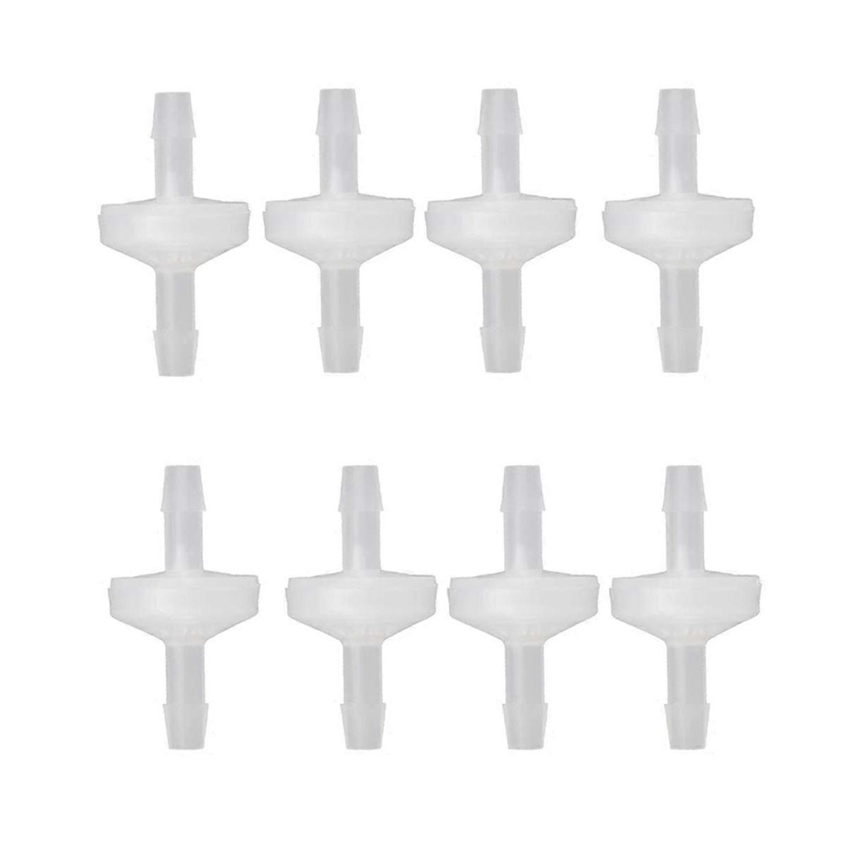 8 Pcs 1/4Inch Check Valve 6mm PVDF One Way Valve Inline Check Valve