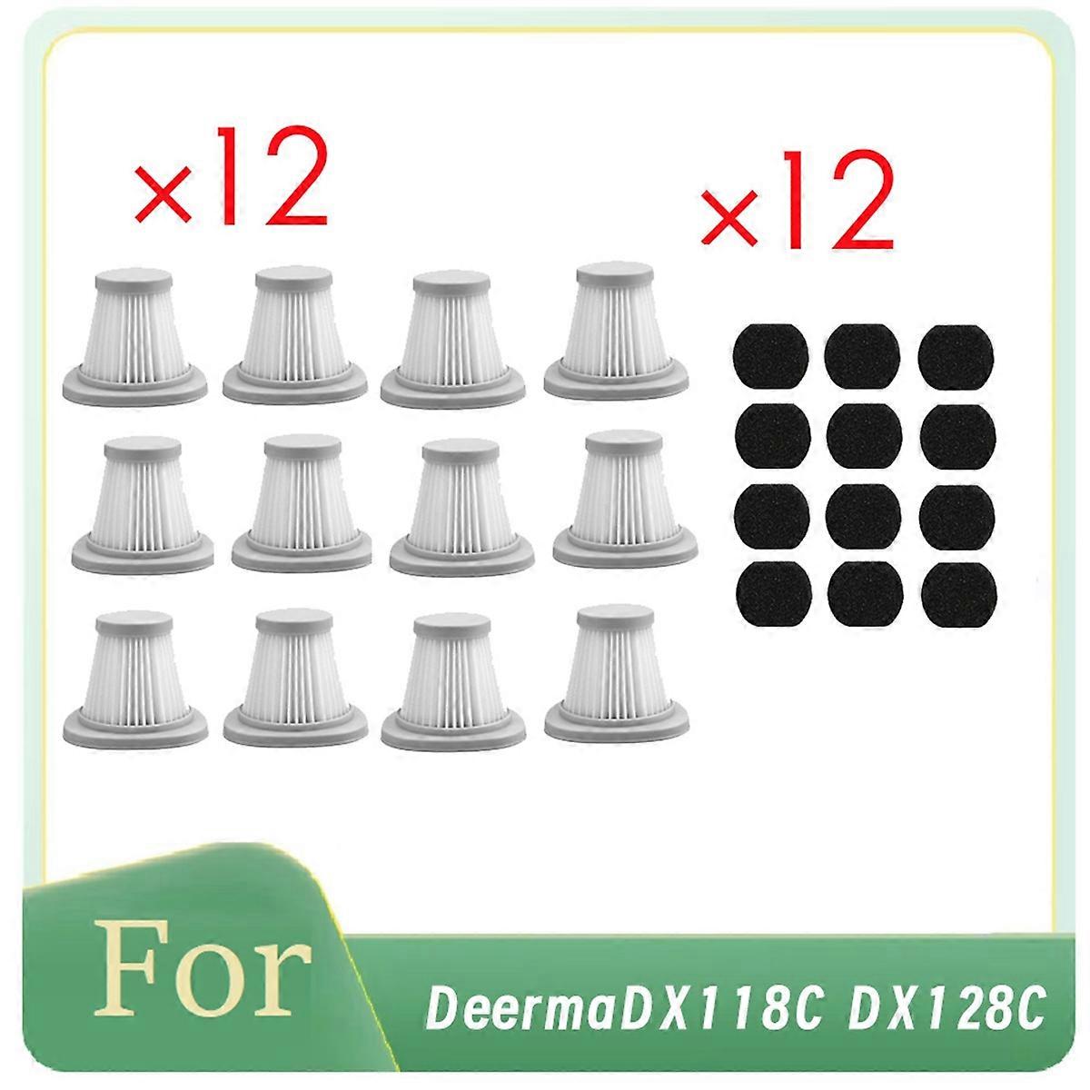 12 Pcs Hepa Filter Anti-Dust HEPA Filter for Deerma DX118C DX128C