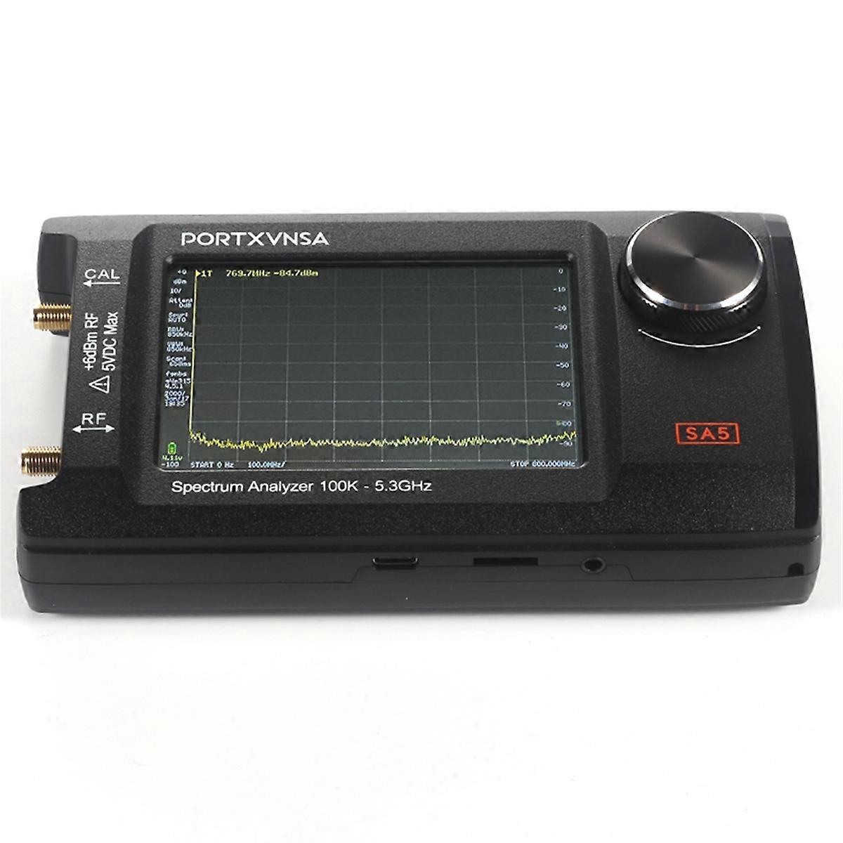 Handheld Spectrum Analyzer 2-in-1 Signal Generator 100k-5.3GHz with 4inch Touch Display and 32GB Car