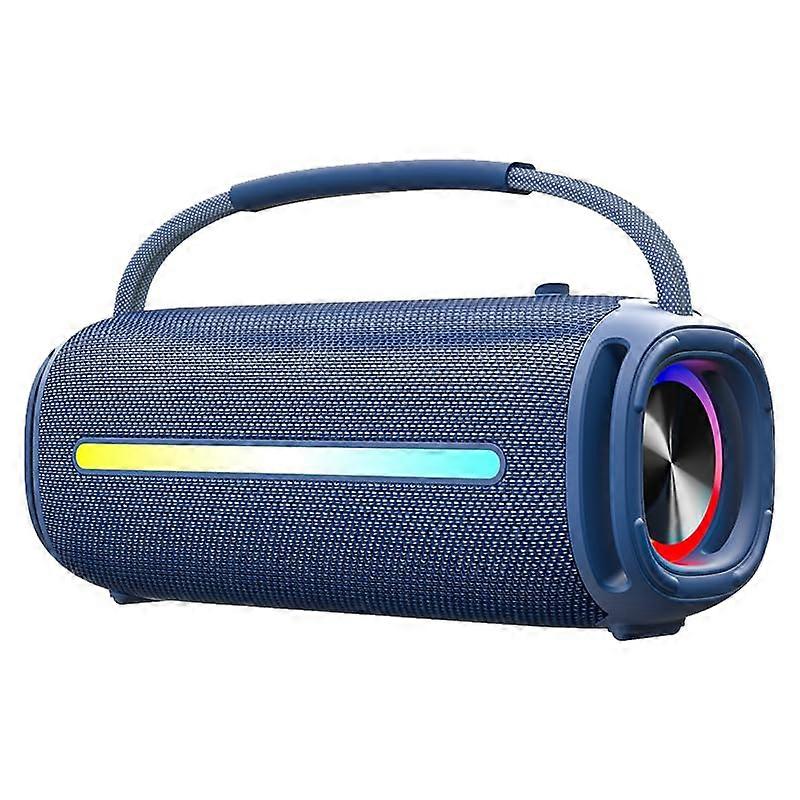 Portable Bluetooth Speaker with 20W Super Bass, Waterproof Outdoor Design, Colorful LED Lights, TWS Pairing, Blue