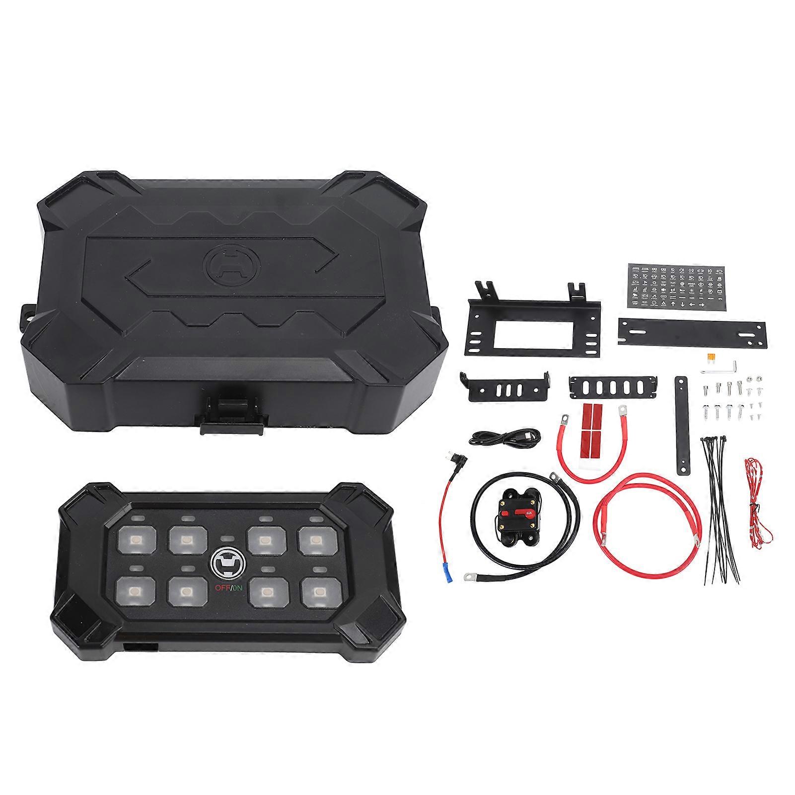 DC12 24v 8 Bit Switch Panel 8 Gang Switch Panel Universal Switch Box Suitable for Cars Trucks Campers SUV
