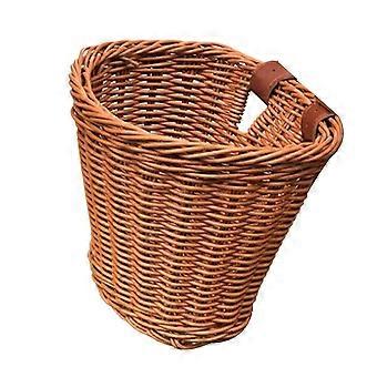 Cesta de bicicleta infantil Suporte de bicicleta Bolsa Cestas de triciclo Cesta de guidão de bicicleta para piquenique de viagem Mountain bike Marrom