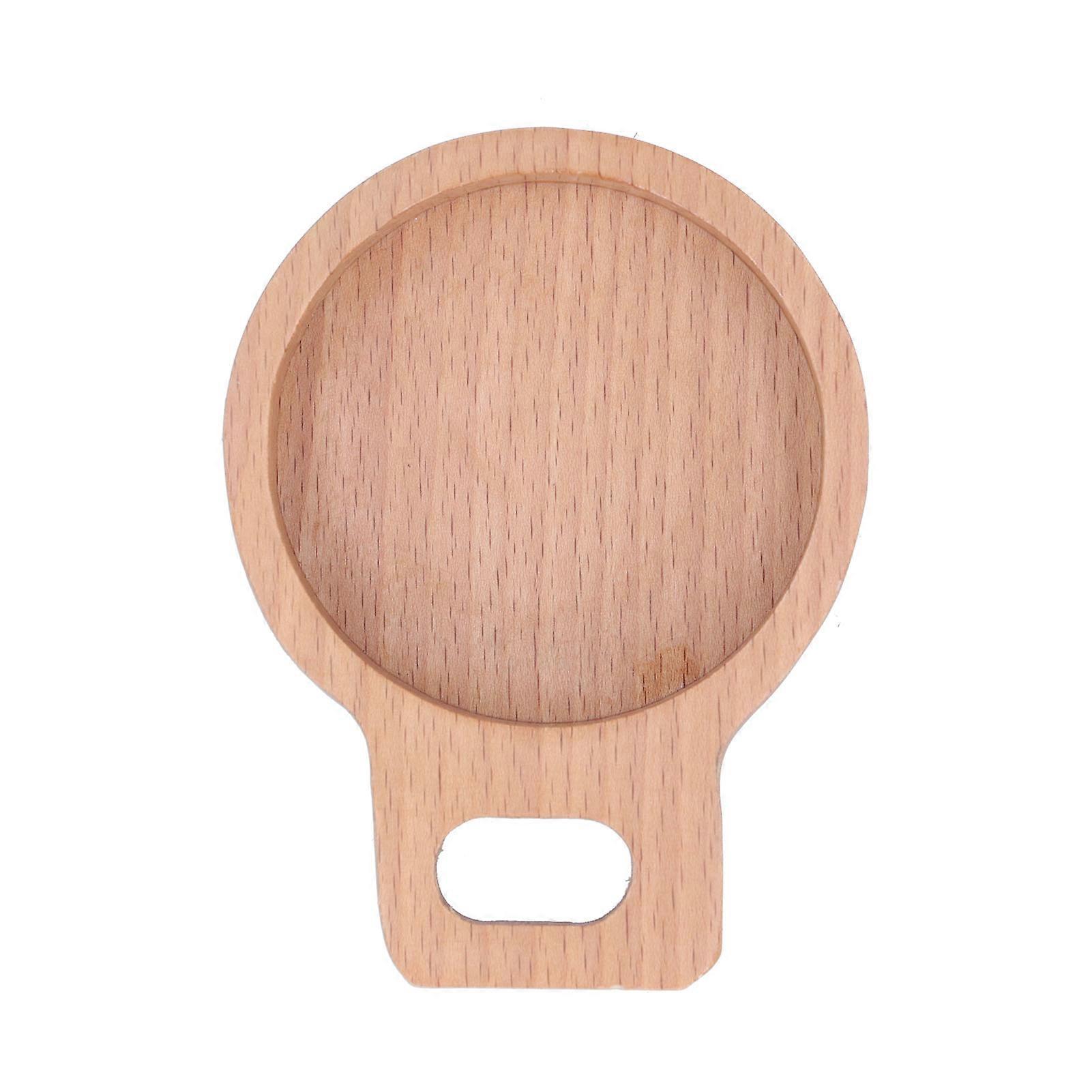 Beech Snack Dish with MultiPurpose Sauce Plate Container for Home Kitchen Outdoor(Round Handle )