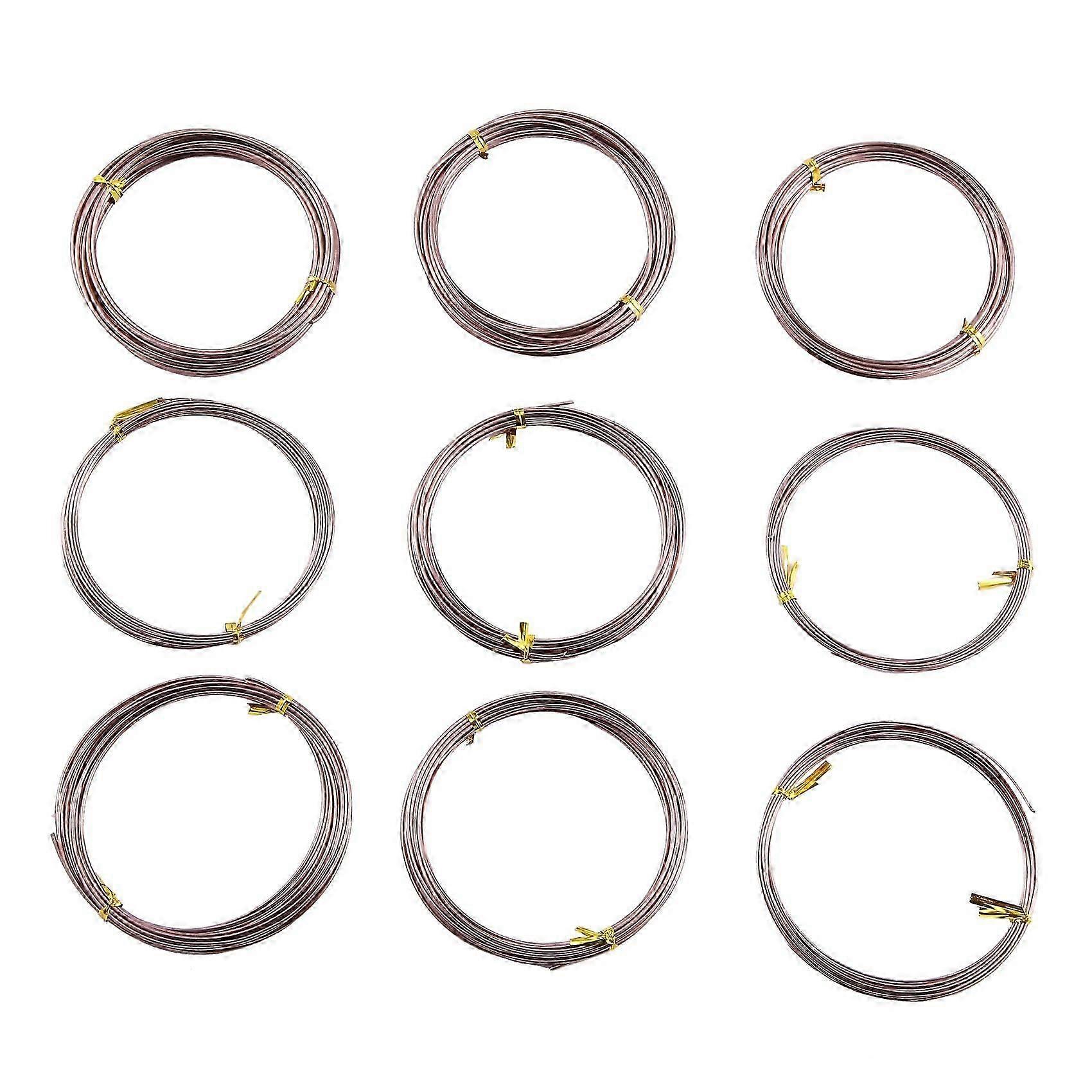 9 Rolls Bonsai Wires Anodized Aluminum Bonsai Training Wire with 3 Sizes (1.0 Mm,1.5 Mm,2.0 Mm),Tot