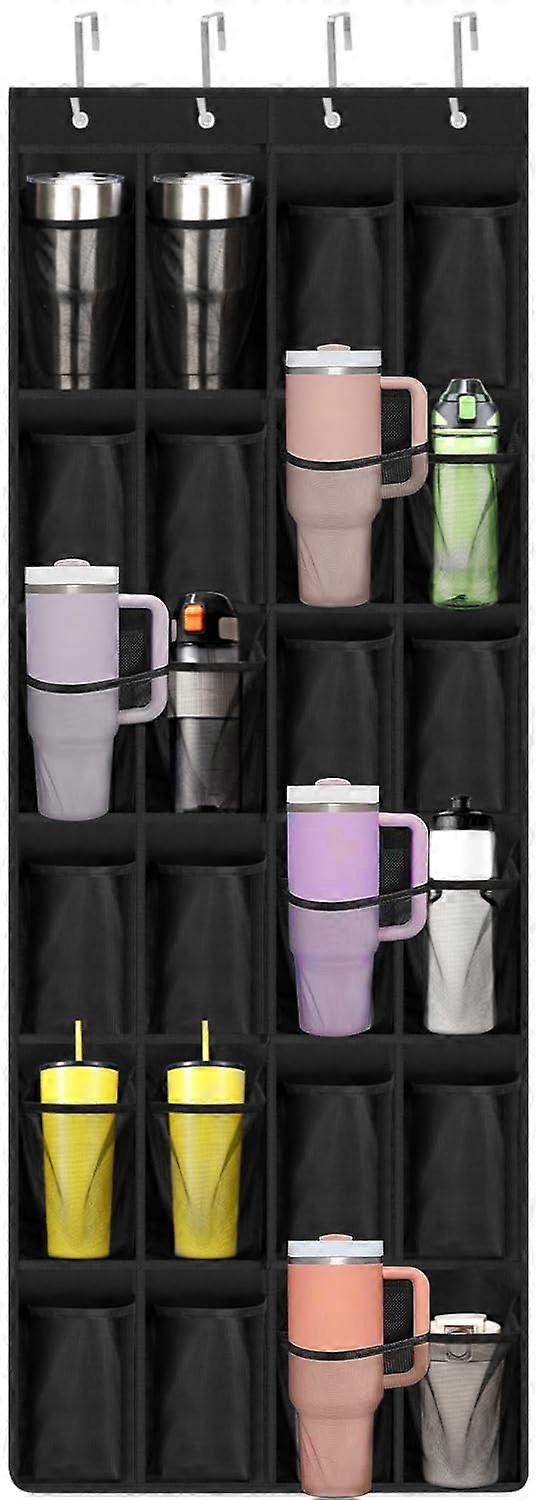 Water Bottle Organizer - Door Mounted Storage Shelf for Stanley Cups and Various Size Water Bottles, Durable Plastic Design