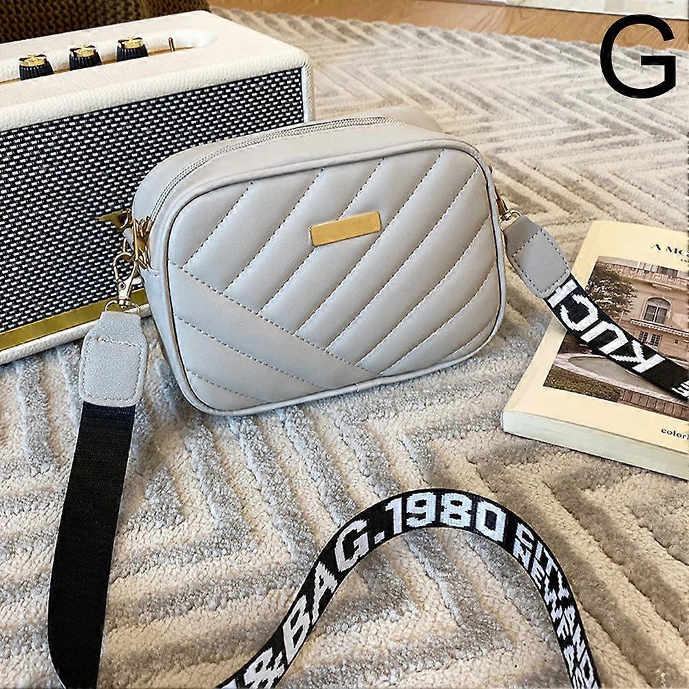 Gray (G) $ New style rolling stripe fashion twill embroidery crossbody camera bag one shoulder diamond cell phone bag