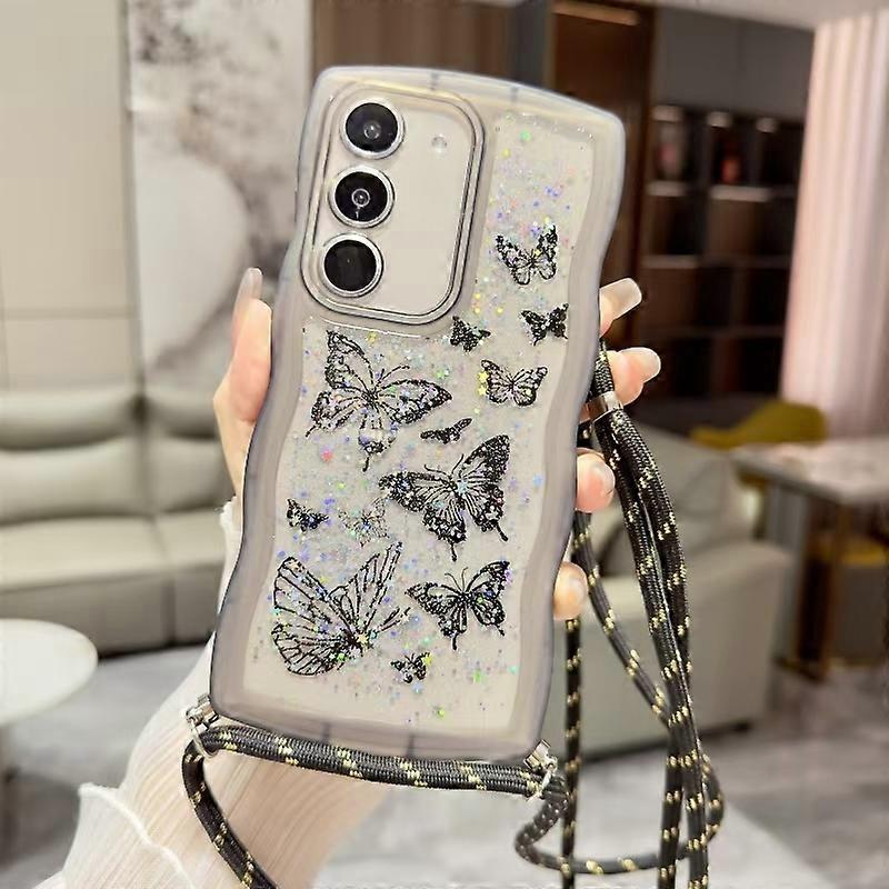 Crossbody Wave Edge Butterfly TPU Phone Case