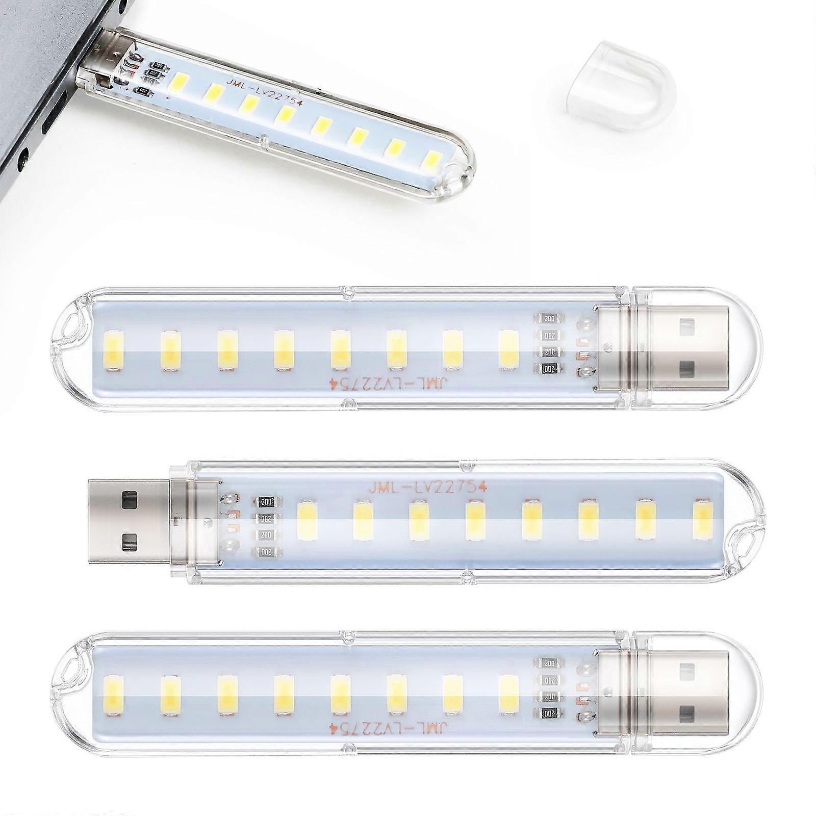 3 Pcs USB Veilleuses Légères Portables Pratiques USB Chargeant Lumières