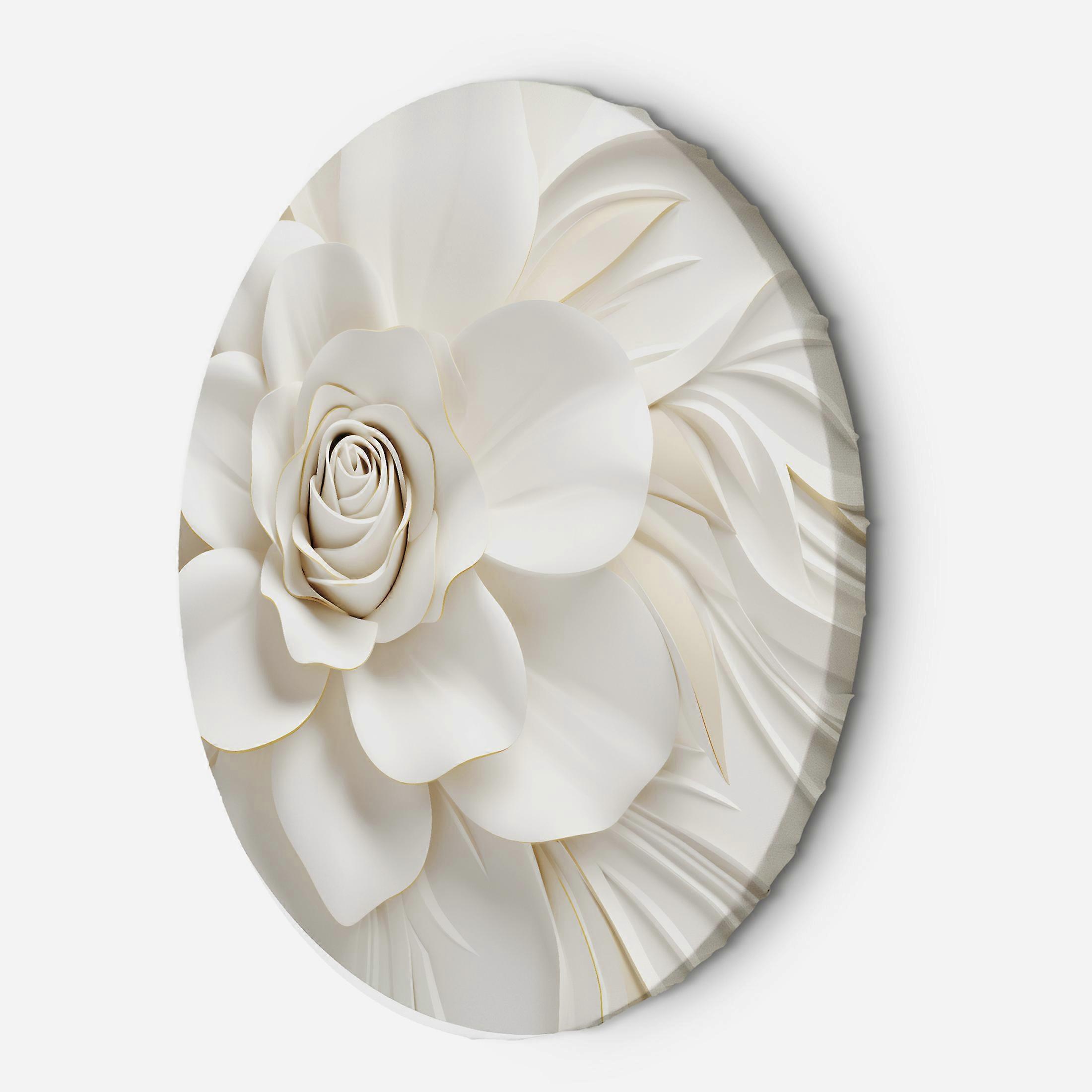 Impression sur toile, Fleur 3D blanche - 60x60