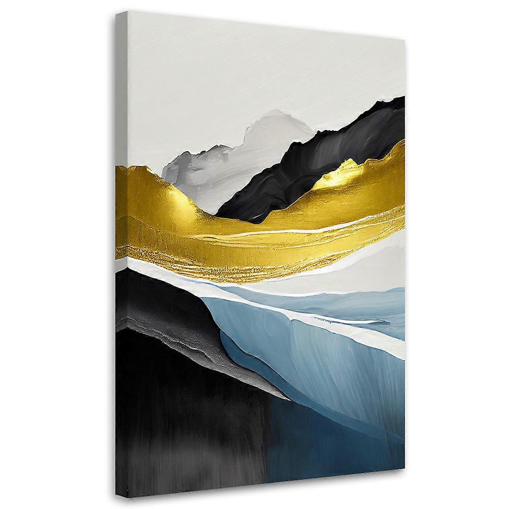 Imprimeu pe pânză, Auriu abstract de munte - 40x60