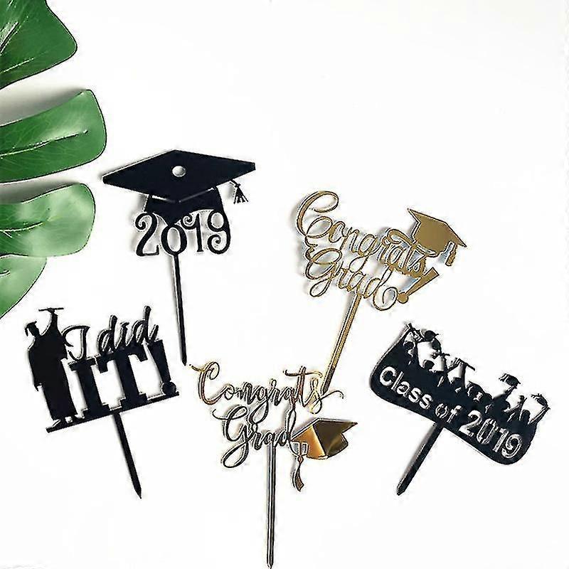 5pcs Graduation Cake Insert Doctor Cake Hat