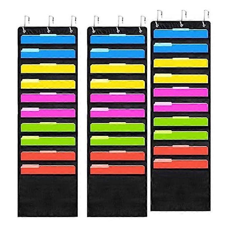 3Pcs Scrapbook Paper Storage, 12 x 12 Inch Hanging Paper Storage Bags with Door Hooks for Scrapbooking, Cardstock