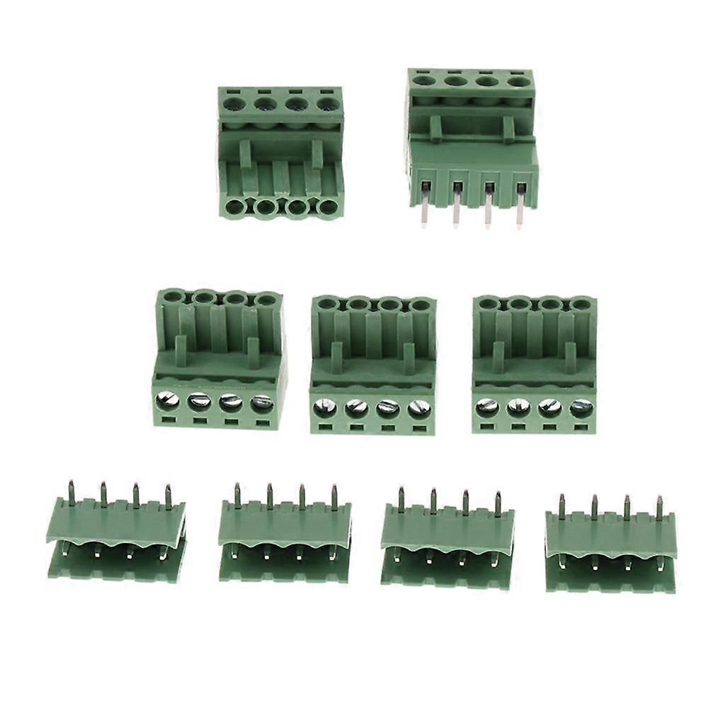 5pcs/Pack 2EDG 5.08mm Pitch Right Angle 4Pin PCB Plug-in Terminal Block