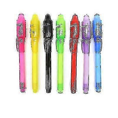 7pcs Invisible Ink Pen With Uv Er
