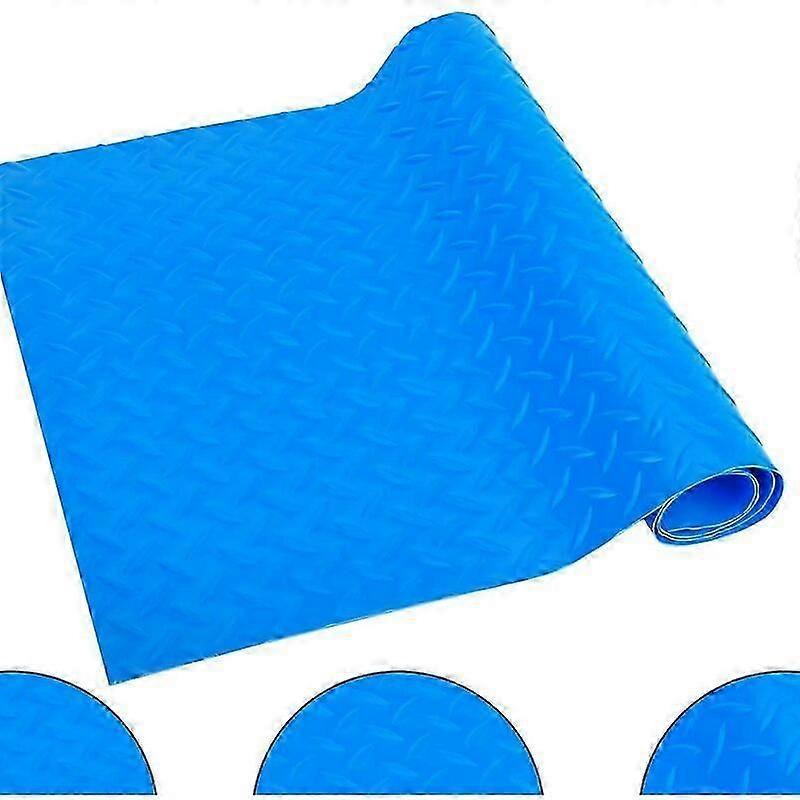Swimming Pool Floor Mat, Blue Pool Floor Mat Between Stairs and Ground, Non-Slip Texture Protective Stair Mat for Above Ground Swimming Pools, 23X90cm