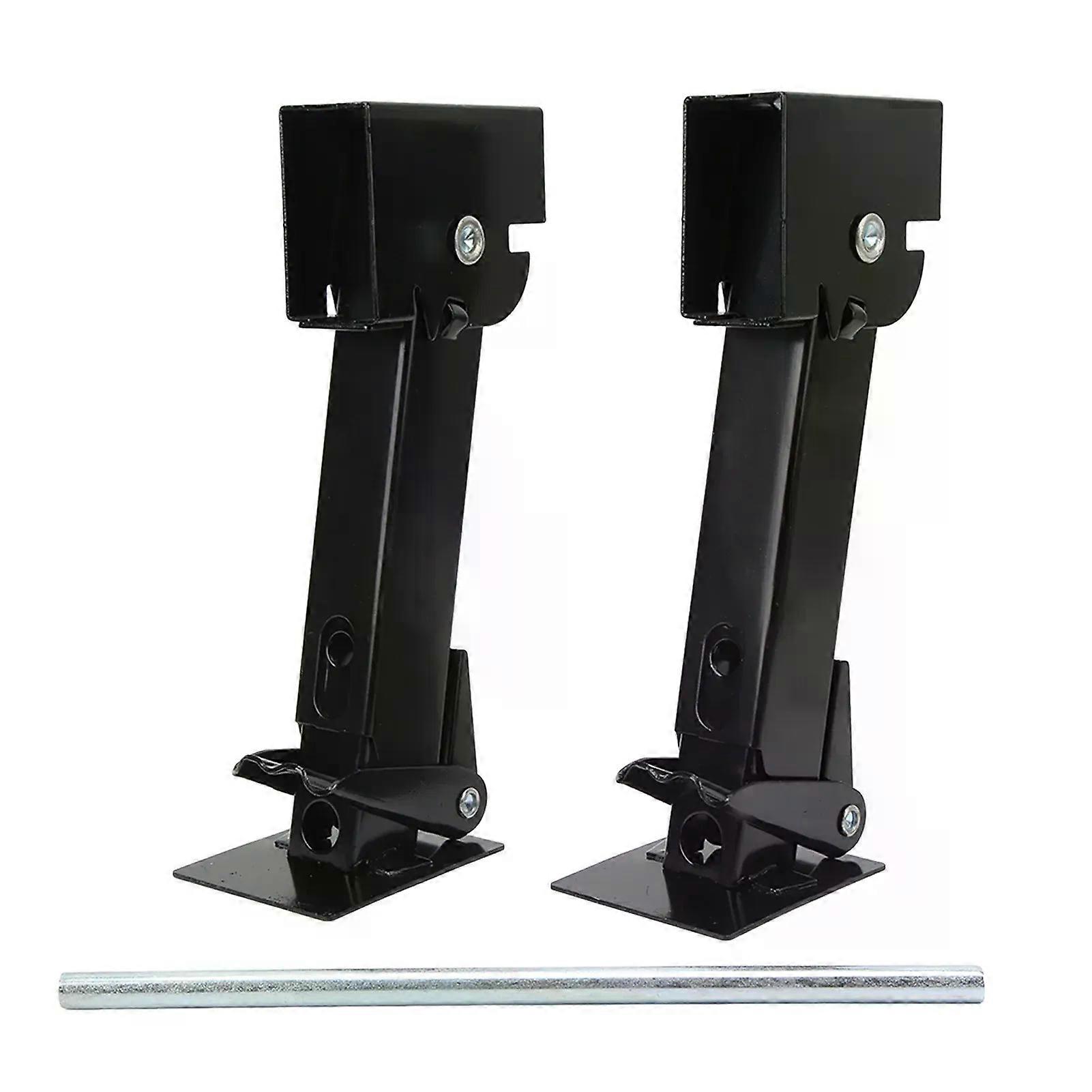 2PCS Stabilizer Jack Iron 650lb Support 1000lb Lifting Capacity Telescoping Adjustable Swing Down Outriggers