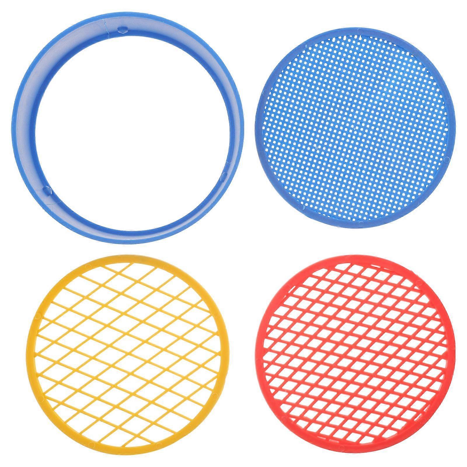 3 Sets of Plastic Sifting Pan Soil Mesh Sieve Rocks Sifting Tool Plastic Garden Sifter