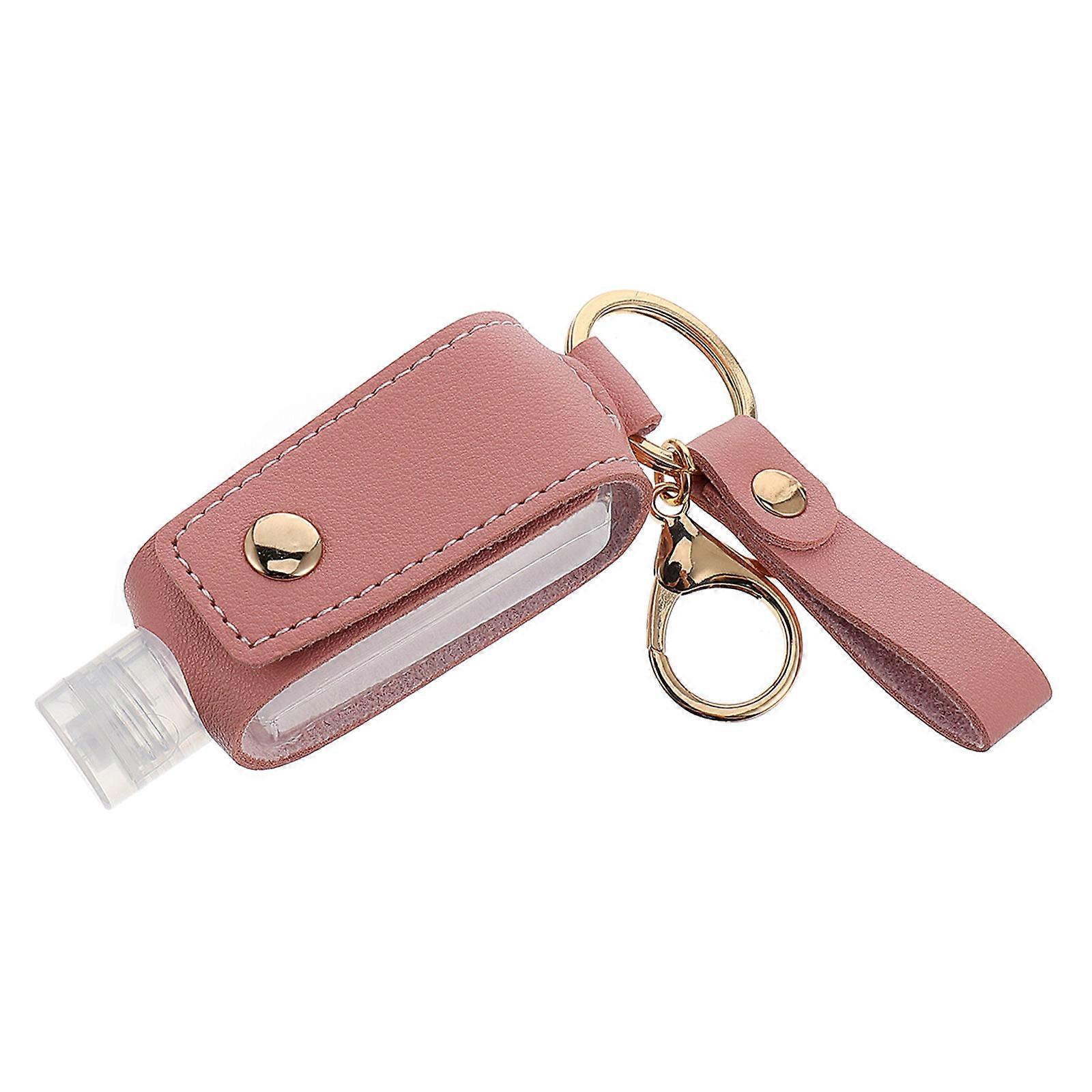 Portable Travel Bottle Keychain Made of Durable and Plastic Brown Color for Storage