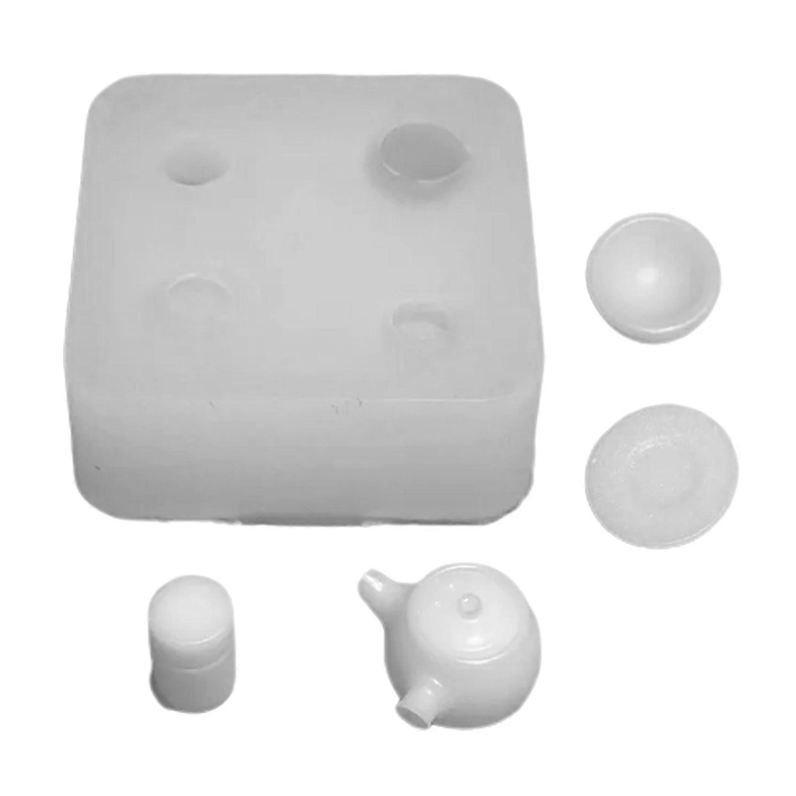 ホームベーキング愛好家のためのシリコーンモールド高温耐性ミニチュアティーセットフードおもちゃモールドエポキシモールド